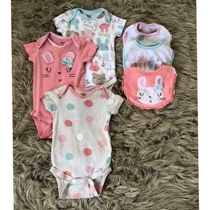 *Baby Girls 3-9mth Blue & Pink Bunny Set*